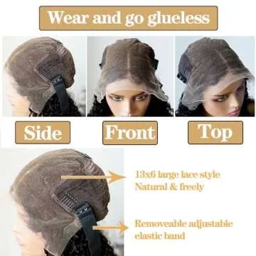 Carrotor Bye Bye Knots Glueless Wig13x6 Lace Frontal Wigs Human Hair Pre Plucked 180% Density Invisible HD Glueless Pre Plucked Bleached Knots Lace Front Wig With Adjustable Band (20inches)