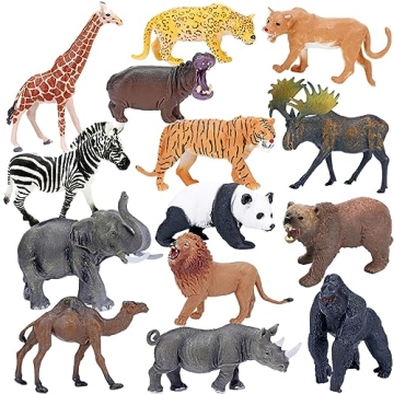 BOLZRA 14 Piece Safari Animals Figures Toys for Kids