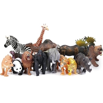BOLZRA 14 Piece Safari Animals Figures Toys for Kids