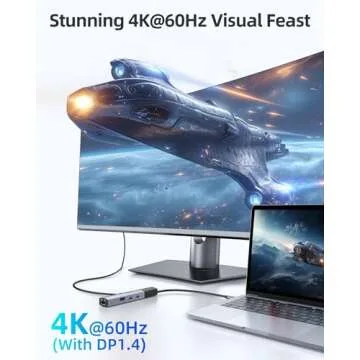 MOKiN 10Gbps USB C Hub Ethernet, 7 in 1 USB C Adapter for MacBook Pro/Air with 4K@60HZ HDMI, 3*USB-C 10Gbps Data, RJ45, USB 2.0, 100W PD, USB C Dongle for MacBook Pro/Air/Dell/HP/Thinkpad/Lenovo.