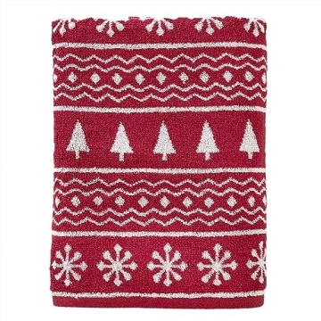 SKL Home Winter Fair Isle Bath Towel - Plush Cotton Elegance
