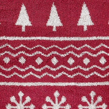 SKL Home Winter Fair Isle Bath Towel Red Luxury Comfort