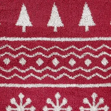 SKL Home Winter Fair Isle Bath Towel Red Luxury Comfort