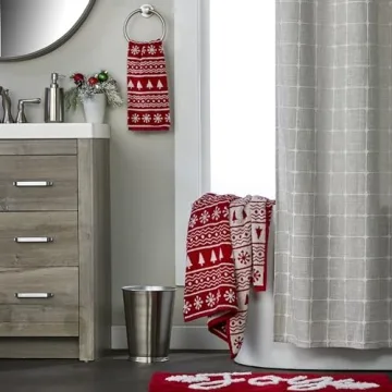 SKL Home Winter Fair Isle Bath Towel Red Luxury Comfort