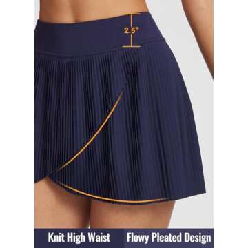 baleaf 14" Pleated Tennis Skirt Women Athletic Skorts
