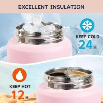 Kerilyn 12oz Kids Water Bottle, Stainless Steel Insulated Water Bottle For Kids, Toddler Cup With Straws Leak-proof, Kids Water Bottles For School Boys Girls, BPA Free, Pink