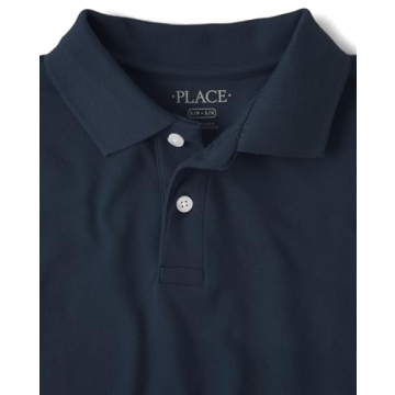 The Children's Place Boys Short Sleeve Piqué School Uniform Polo Shirt, Nautico, Medium US