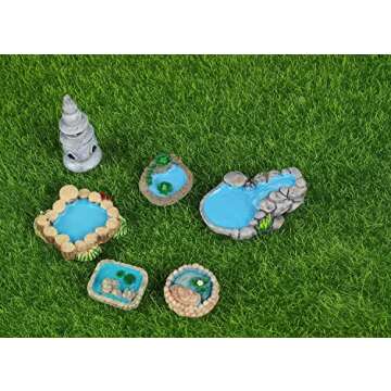 Dong Huang 12pcs Mini Fairy Garden Accessories Kit, Micro Landscape Decoration Pond Bridge Ornaments...