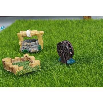 Dong Huang 12pcs Mini Fairy Garden Accessories Kit, Micro Landscape Decoration Pond Bridge Ornaments, Miniature Figurines for Potted Plant Bonsai Terrarium Decor