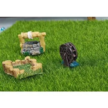 Dong Huang 12pcs Mini Fairy Garden Accessories Kit, Micro Landscape Decoration Pond Bridge Ornaments, Miniature Figurines for Potted Plant Bonsai Terrarium Decor