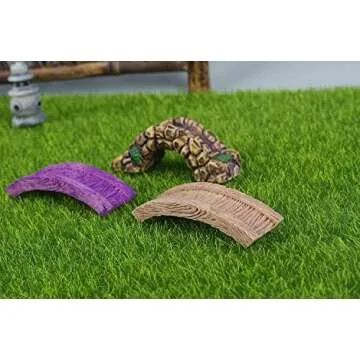 Dong Huang 12pcs Mini Fairy Garden Accessories Kit, Micro Landscape Decoration Pond Bridge Ornaments, Miniature Figurines for Potted Plant Bonsai Terrarium Decor