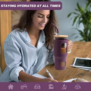 Kodrine 32oz Glass Tumbler with Lid and Straw