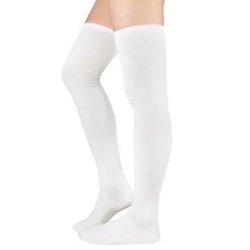 Zando Women’s Plus Size Over Knee Tube Socks - Cotton High Leg Warmers