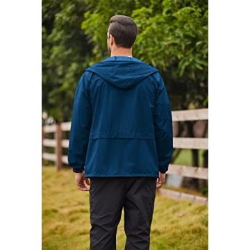 COOFANDY Men's Packable Rain Jacket Lightweight Waterproof