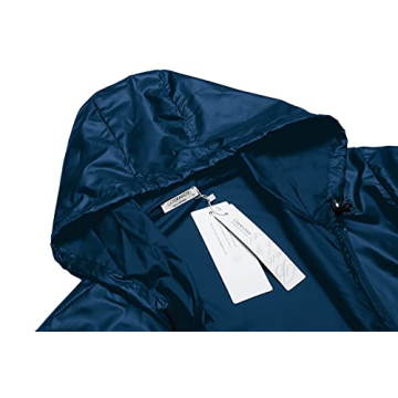 COOFANDY Men's Packable Rain Jacket Lightweight Waterproof