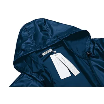 COOFANDY Men's Packable Rain Jacket Lightweight Waterproof