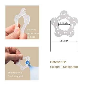 Miliocry Balloon Clips 100 pcs, Balloon Arch Bracket Buckle, Balloon Connectors Clip Holders for Dec...