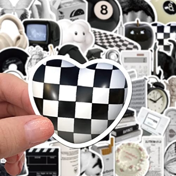 Vintage Black & White Fashion Style Stickers - 61 Unique Vinyl Decals for Your Gear