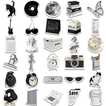 Vintage Black & White Stickers for Creative Personalization