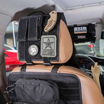 OneTigris Tactical Headrest Cover with MOLLE Back Panel for Car Seat (Black)