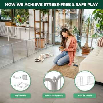 FXW Indoor Dog Playpen - Safe & Expandable 8 Panels