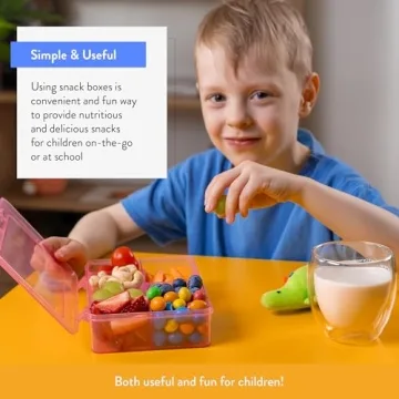 Snack Box Containers Set of 2-Reusable,100 Dissolvable Labels, 8 Adjustable Compartments, Dishwasher Safe, BPA-Free, Meal Prep Container, PARENT TESTED PARENT APPROVED AWARD (2 Pack) (Petal)