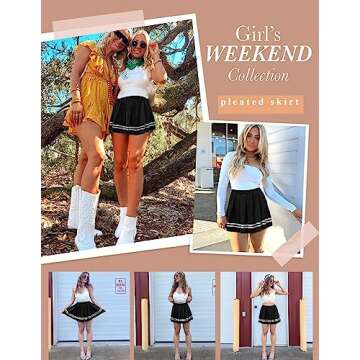 Avidlove Black Pleated Skirt Mini Skirt School Girl Skirts High Waisted Skater Skirt (Black， Medium)