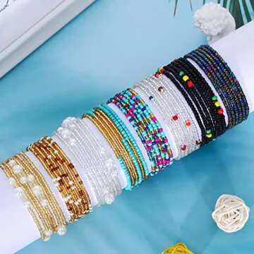 Honsny 23-50 Inch Women Waist Beads - Colorful Body Chain Jewelry