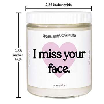 Cool Girl Candles | I Miss Your Face Coconut + Hibiscus Scented Candle | All Natural Coconut Soy Wax | The Best Strong Scented Candles for Home Fragrance | Clean Burning | Funny Gifts | 8.5 fl oz