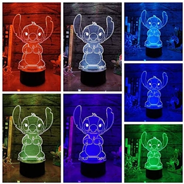Colorful 3D LOUHH Stitch Night Light for Kids