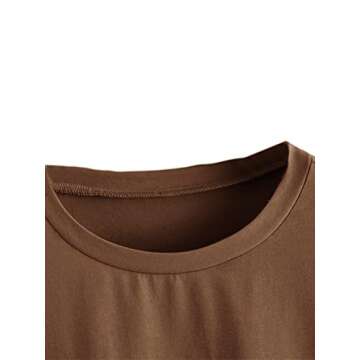 SOLY HUX Women's Graphic Oversized Tees Letter Print Summer Tops Vintage Half Sleeve Loose Casual T Shirts Graphic Brown L