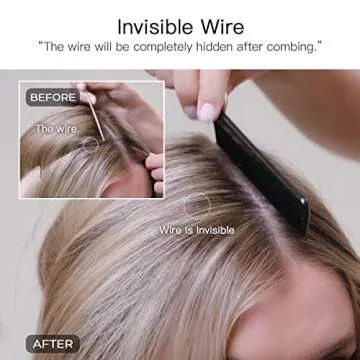 HOTBANANA Wire Hair Extensions, 14 inch 75g Walnut Brown to Ash Brown and Bleach Blonde Fish Line Hair Extensions Real Human Hair Straight Invisible Wire Hair Extensions Remy Hair Extensions