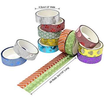 JUSLIN 40 Rolls Washi Tape, Great Crafts for DIY, Scrapbooking, Gift Box, Photo Album Decorations Versatile Tapes