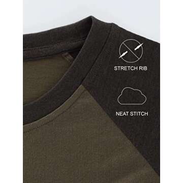 Estepoba Men's Casual Basic Vintage 3/4 Raglan Sleeve Jersey Active Sports Baseball Tee Shirts White/C.Blue M