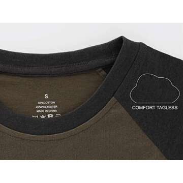 Estepoba Men's Casual Basic Vintage 3/4 Raglan Sleeve Jersey Active Sports Baseball Tee Shirts White/C.Blue M