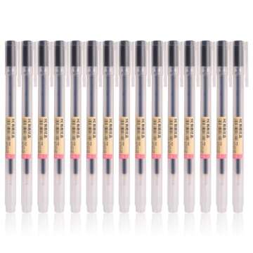 15Pcs Premium Black Gel Pens for Smooth Writing