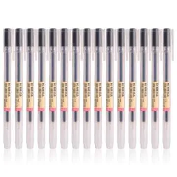 15Pcs Premium Black Gel Pens for Smooth Writing