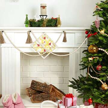 Rustic Wood Bead Garlands for Home & Holiday Decor