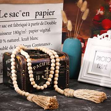 Rustic Wood Bead Garlands for Home & Holiday Decor