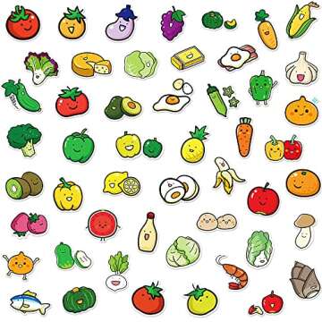 Simple Cartoon Fruit Stickers for Boys Kids Girls Teens, Cartoon Waterproof Vinyl Stickers for Lapto...
