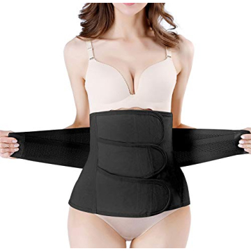 Postpartum Girdle C-Section Recovery Belt Back Support Belly Wrap Belly Band Shapewear (Black, XL)