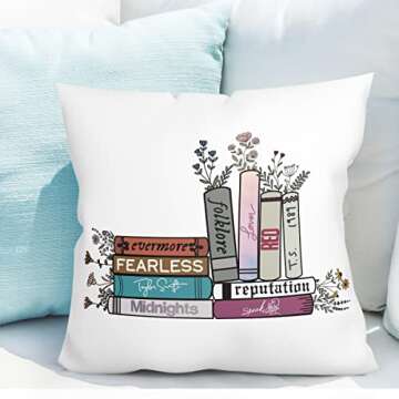 gfuhlre Pillow Covers, 18x18 Pillow Cover, Throw Pillow Covers, Music Album Gift Book Decorative Squ...