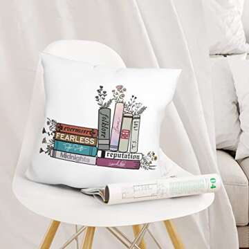 gfuhlre Pillow Covers, 18x18 Pillow Cover, Throw Pillow Covers, Music Album Gift Book Decorative Square Cushion Covers Pillowcase, Home Decorations for Couch Bed
