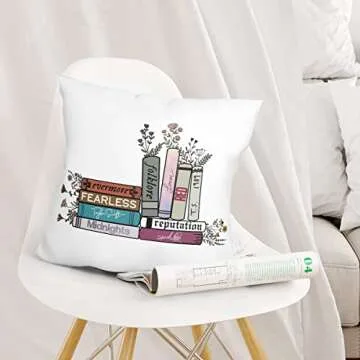 gfuhlre Pillow Covers, 18x18 Pillow Cover, Throw Pillow Covers, Music Album Gift Book Decorative Square Cushion Covers Pillowcase, Home Decorations for Couch Bed