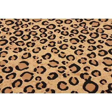 Unique Loom Leopard Area Rug - Wildlife Collection - 5' 3" x 8'