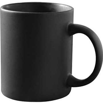 11 oz Matte Black Porcelain Coffee Mug, Smilatte Classic Ceramic Cup with Hanlde for Latte Cappuccin...