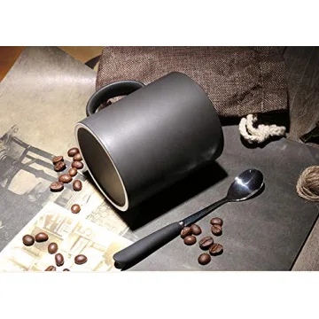 Smilatte 11 oz Matte Black Porcelain Coffee Mug - Elegant Ceramic Cup