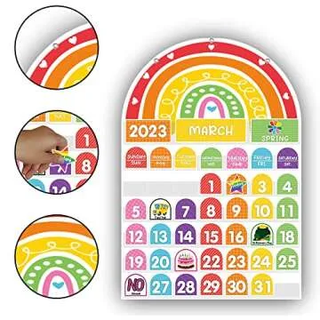Topzh Calendar Pocket Chart for Kids - 96 Activity Cards
