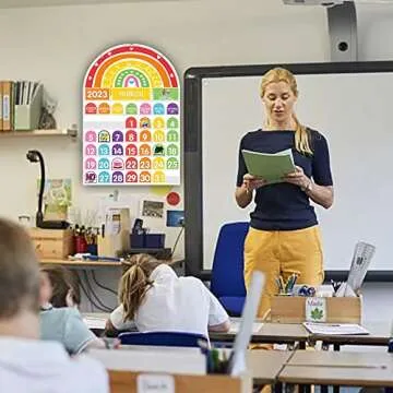 Topzh Calendar Pocket Chart for Kids - 96 Activity Cards