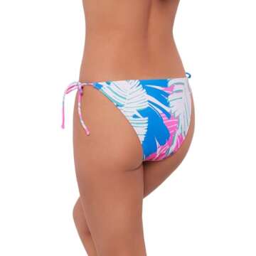 Sports Illustrated Women's Reversible String Tie Side Bikini Bottom, Waikiki to my Heart